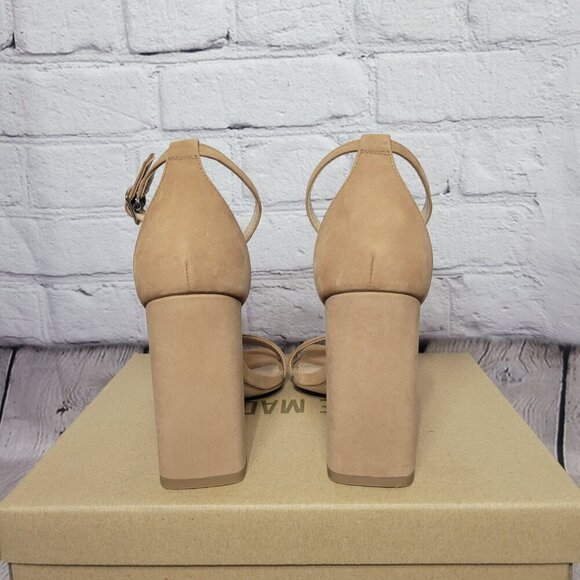 Steve Madden Womens Tiaa Nubuck Ankle Strap Block Heels - Picture 7 of 8